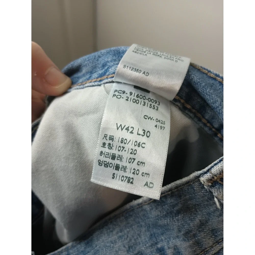 Levi Strauss Signature Workwear Carpenter Jeans Mens 42x30 Light Wash Blue Denim